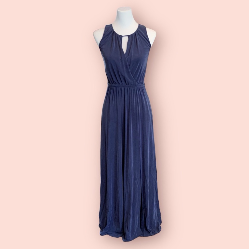 Moulinette Soeurs Anthropologie Indigo Blue Surplice Maxi Sanna Dress Size XS